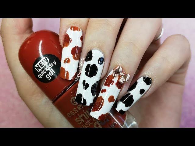 Summer Nail Designs You'll Probably Want To Wear : Pink Cow Print Nails